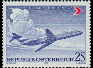 Österreich Mi.Nr. 1413 Luftfahrt Jubiläen, Douglas DC 9-30 (2)