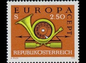 Österreich Mi.Nr. 1416 Europa 1973, Posthorn + Telefonwählscheibe (2,50)