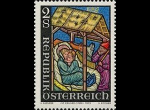 Österreich Mi.Nr. 1435 Weihnachten 1973. Glasfenster Geburt Christi (2)