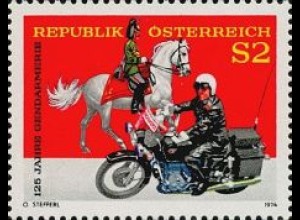Österreich Mi.Nr. 1454 Gendarmerie, Berittener und motoris. Gendarm (2)