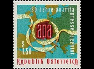 Österreich Mi.Nr. 1533 Austria Presseagentur, Landkarte Europas (1,50)