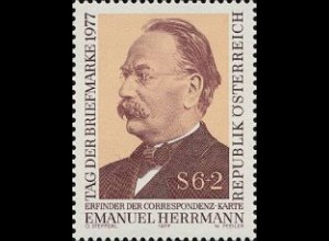 Österreich Mi.Nr. 1563 Tag der Briefmarke 1977, Dr. Herrmann (6+2)