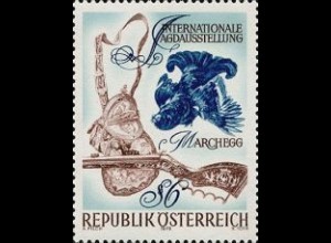 Österreich Mi.Nr. 1572 Int. Jagdausstellung, Birkhahn, Gewehr (6)