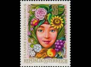 Österreich Mi.Nr. 1577 Sozialtourismus, Mädchenkopf, Blumen, Obst u.a. (6)