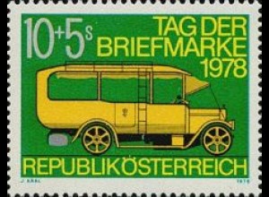 Österreich Mi.Nr. 1592 Tag der Briefmarke 1978, Postauto (10+5)