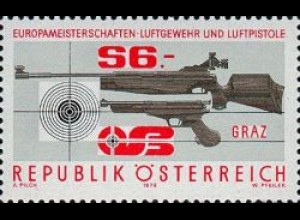 Österreich Mi.Nr. 1599 EM Luftgewehr- und Pistolenschießen, Waffen (6)