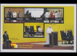 Palau Mi.Nr. Klbg.3003-06 Papst Benedikt XVI, Besuch in Spanien 