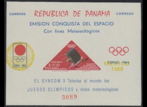 Panama Mi.Nr. Block 95 Fernsehübertragung Olympia 1968, Syncom 3 