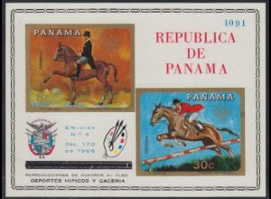 Panama Mi.Nr. Block 101 Olympiade 1968 Mexiko, Reitsport 