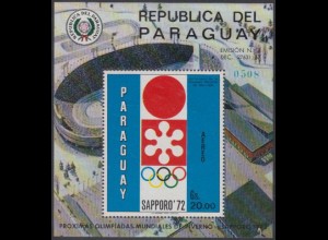 Paraguay Mi.Nr. Block 150 Olympia 1972 Sapporo, Emblem der Spiele 