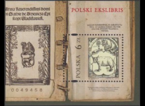 Polen MiNr. Block 271 Exlibris, Ochse und Bischofsmütze