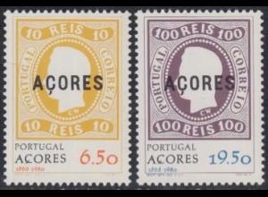 Portugal-Azoren Mi.Nr. 334-35 112.J.tag erste Markenausgabe Azoren (2 Werte)