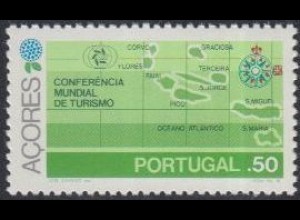 Portugal-Azoren Mi.Nr. 336 Int.Tourismuskonferenz Manila,Azoren-Landkarte (0,50)