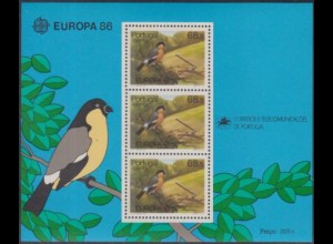 Portugal-Azoren Mi.Nr. Block 7 Europa 86, Natur- und Umweltschutz, Gimpel