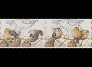 Portugal-Azoren Mi.Nr. Zdr.397-400 Naturschutz, Goldhähnchen (Viererstreifen)