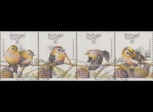 Portugal-Azoren Mi.Nr. Zdr.397-400 Naturschutz, Goldhähnchen (Viererstreifen)