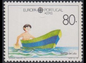 Portugal-Azoren Mi.Nr. 401 Europa 89, Kinderspiele, Junge im Boot (80)