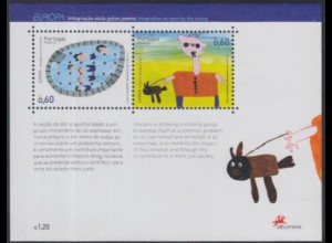 Portugal-Madeira Mi.Nr. Block 34 Europa 06, Integration, Schwimmbad, Blindenhund