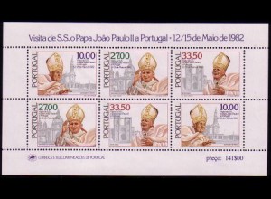 Portugal Mi.Nr. Block 36 Besuch Papst Johannes Paul II in Portugal, Kirchen 