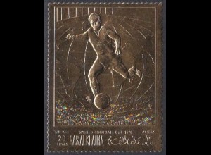Ras al Khaima Mi.Nr. 365A Fußball-WM 70, Fußballer vor Weltkugel, gestanzt (20)