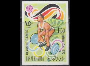 Ras al Khaima Mi.Nr. 651B Olympia 1972 München, Gewichtheben (1,50)