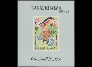 Ras al Khaima Mi.Nr. 651B(Block graugrün) Olympia 1972 München, Gewichth. (1,50)