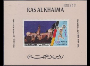 Ras al Khaima Mi.Nr. 725B(Block rosa) Olympia 1972 München, Bavaria (1)