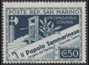 San Marino Mi.Nr. 263 Presseerzeugnisse, Zeitungsdruckpresse + Zeitung (50)