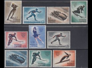 San Marino Mi.Nr. 535-44 Olympia 1956 Cortina d'Ampezzo (10 Werte)
