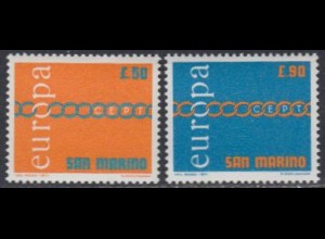 San Marino Mi.Nr. 975-76 Europa 71, Kette (2 Werte)