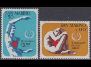 San Marino Mi.Nr. 1013-14 Welt-Herzmonat (2 Werte)