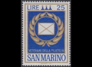 San Marino Mi.Nr. 1015 Abzeichen Veteran der Philatelie (25)