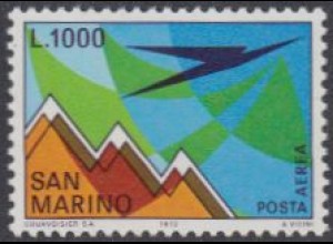 San Marino Mi.Nr. 1016 Flugpostmarke, Monte Titano, Flugobjekt (1000)