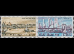 San Marino Mi.Nr. Zdr.1025+26 Weltstädte, New York (waager.Paar)