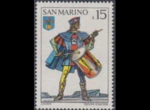 San Marino Mi.Nr. 1048 Historische Uniformen, Wappen, Trommler (15)
