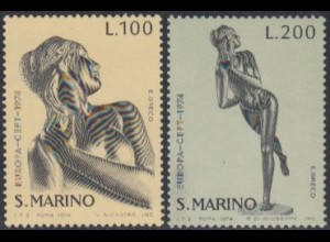 San Marino Mi.Nr. 1067-68 Europa 74, Skulturen, Weibliche Körper (2 Werte)