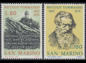 San Marino Mi.Nr. 1080-81 100.Todestag Niccolò Tommaseo (2 Werte)