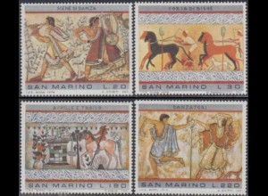 San Marino Mi.Nr. 1083-86 Etruskische Malerei (4 Werte)