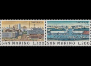 San Marino Mi.Nr. Zdr.1098+97 Weltstädte, Tokio (waager.Paar)