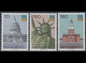 San Marino Mi.Nr. 1115-17 200Jahre USA-Unabhängigkeit (3 Werte)