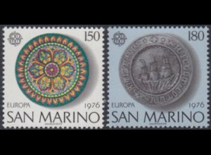 San Marino Mi.Nr. 1119-20 Europa 76. Kunsthandwerk, Teller (2 Werte)