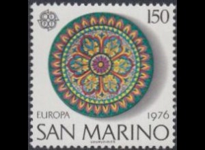 San Marino Mi.Nr. 1119 Europa 76. Kunsthandwerk, Keramikteller (150)