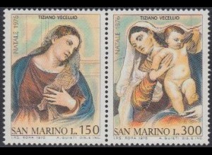 San Marino Mi.Nr. Zdr.1125-26 Weihnachten, Gemälde von Tizian