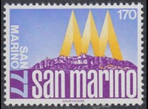 San Marino Mi.Nr. 1128 Briefmarkenausst. SAN MARINO '77, Monte Titano (170)