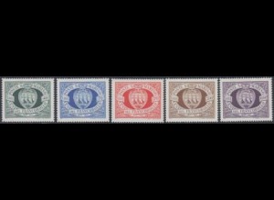 San Marino Mi.Nr. 1139-43 100Jahre Briefmarken v.San Marino, Wappen (5 Werte)