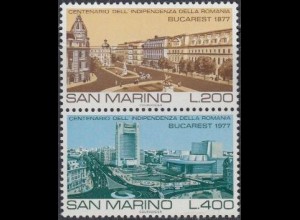 San Marino Mi.Nr. Zdr.1145+46 Weltstädte, Bukarest (senkr.Paar)