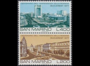 San Marino Mi.Nr. Zdr.1146+45 Weltstädte, Bukarest (senkr.Paar)
