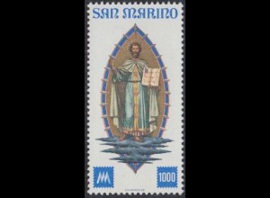 San Marino Mi.Nr. 1147 100Jahre Briefmarken v.San Marino, Hl.Marinus (1000)