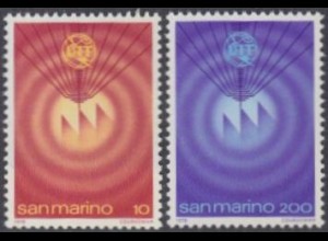 San Marino Mi.Nr. 1160-61 Weltfernmeldetag, Beitritt zur UIT (2 Werte)