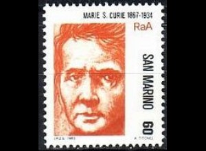 San Marino Mi.Nr. 1255 Freim. Wissenschaftspionier Curie, Chemikerin+ Phys. (60)